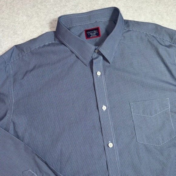 UNTUCKit Other - UNTUCKit Dress Shirt Mens 3XL Blue Plaid Long Sleeve Marcasin 35672